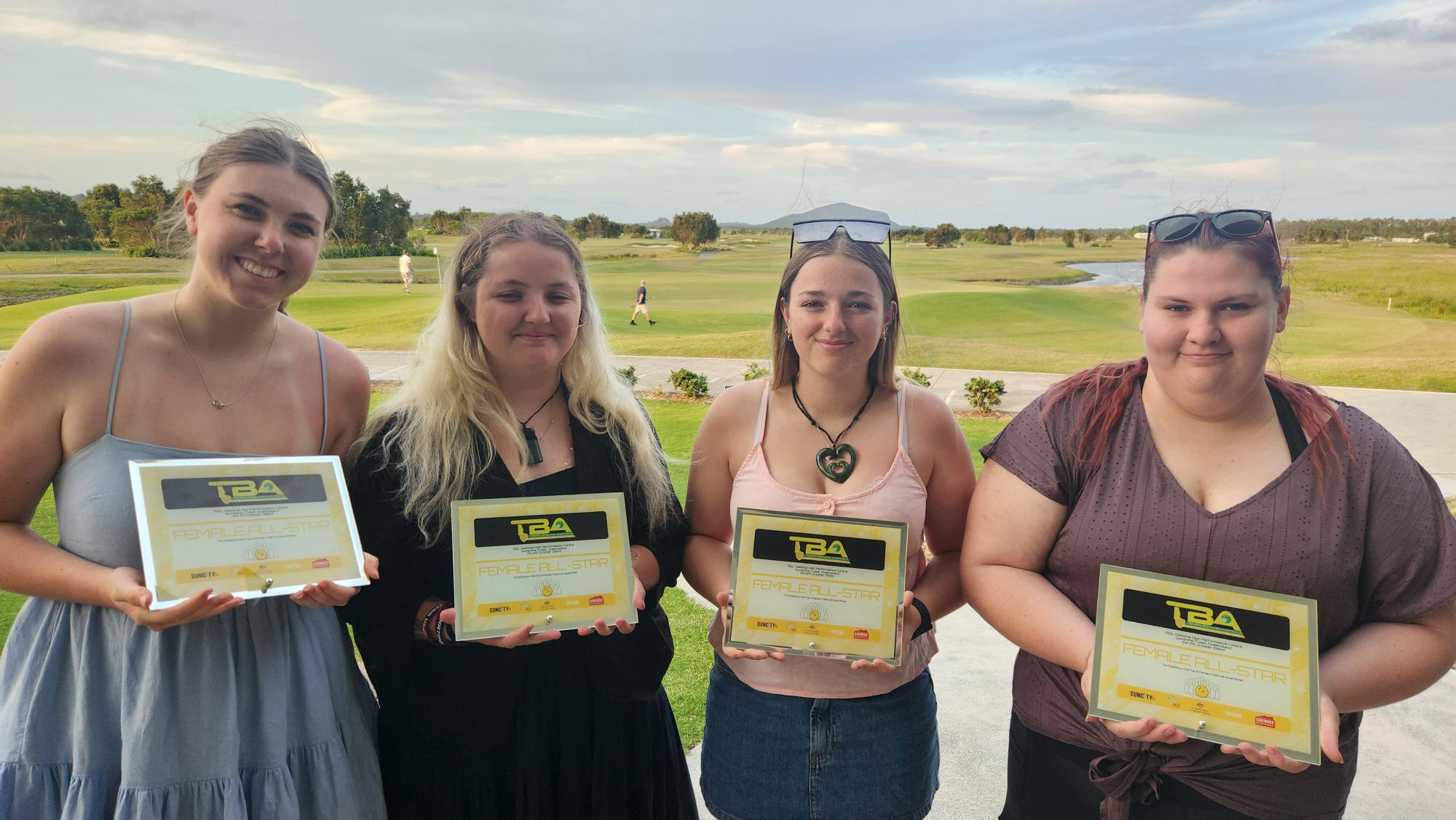 Female All-Stars - L-R: Stacey Lister, Brenna Sampson, Natasha Goggin, Tamika Pettigrew