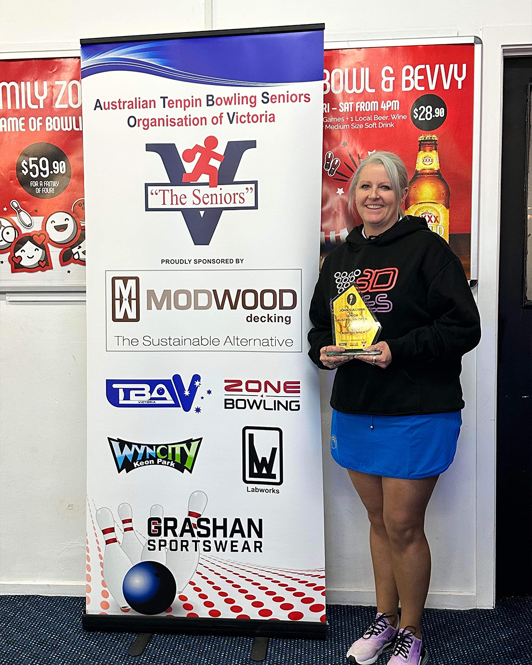 Champion Dena Buxton. Note: Dena Buxton was unavailable for the final presentations. Image used is from the 2023 event.